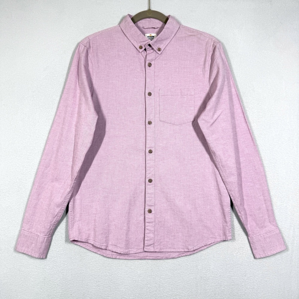 Marine Layer Shirt Mens Small California Oxford Long Sleeve Buttin Down Pink